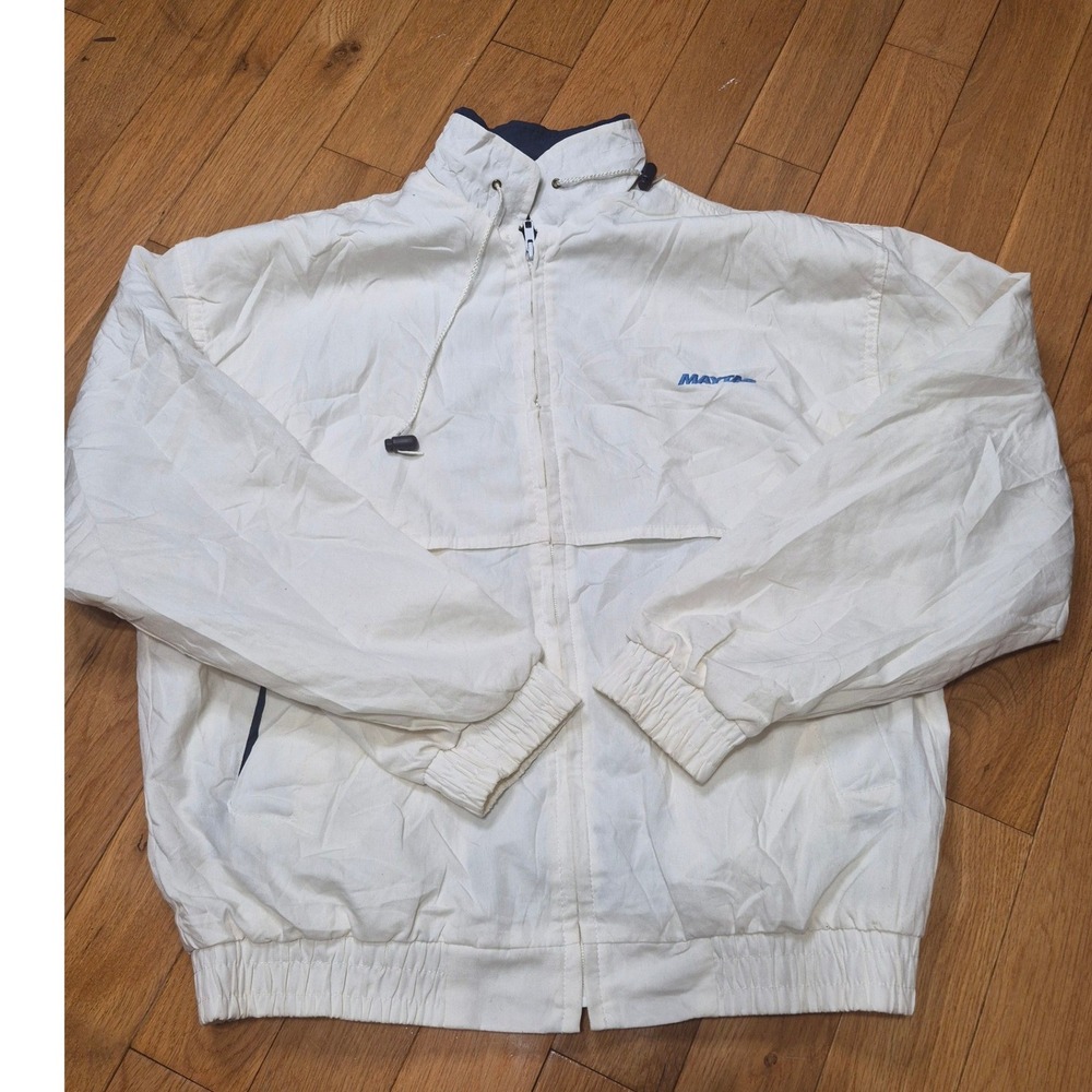 Vintage California Imperial Maytag Windbreaker Jacket White Mens Large USA Made